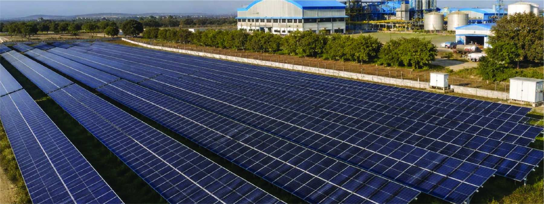 3 MW ground mount solar plant beside an industrial site