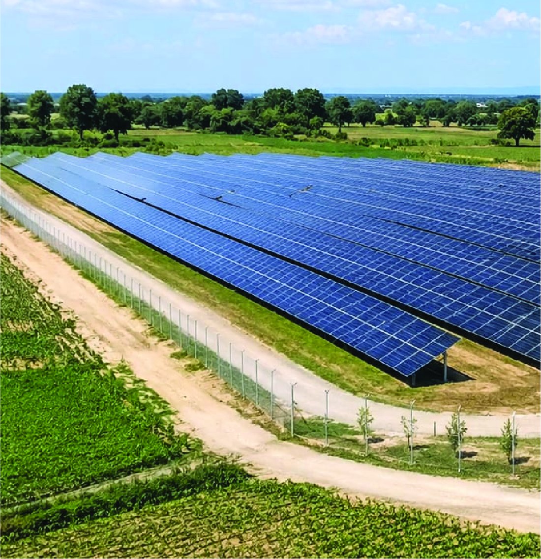3 MW ground mount solar plant with perimeter fencing