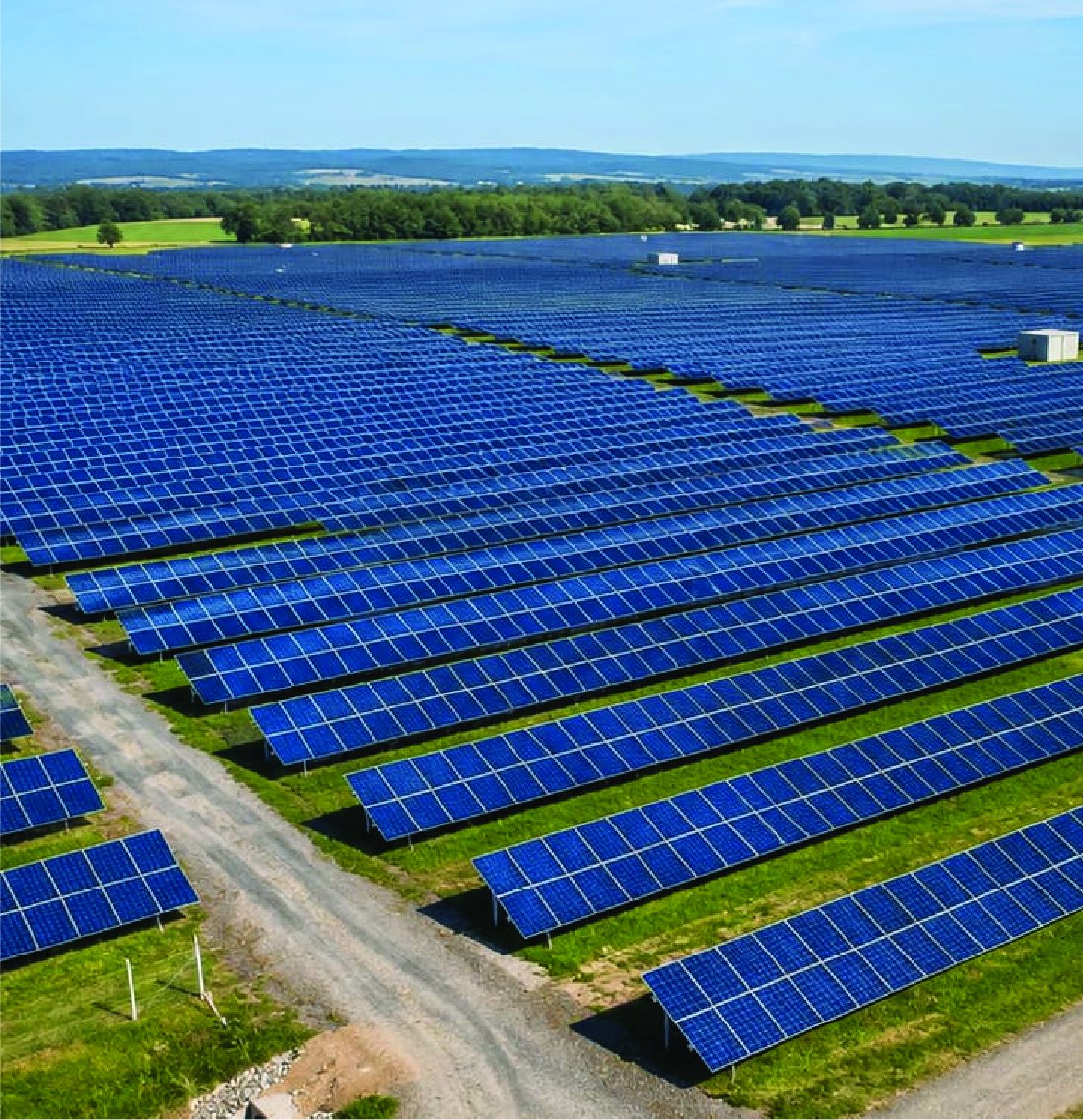 3 MW ground mount solar plant, panel rows