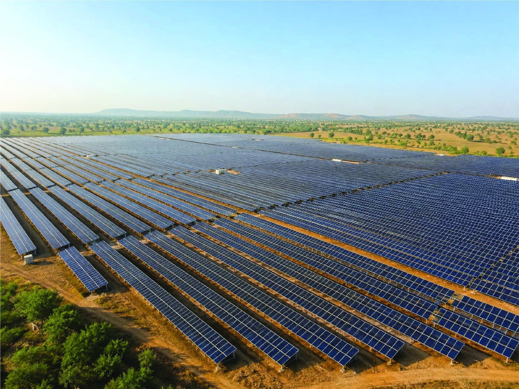 Aerial view of a 7 MW ground mount solar plant